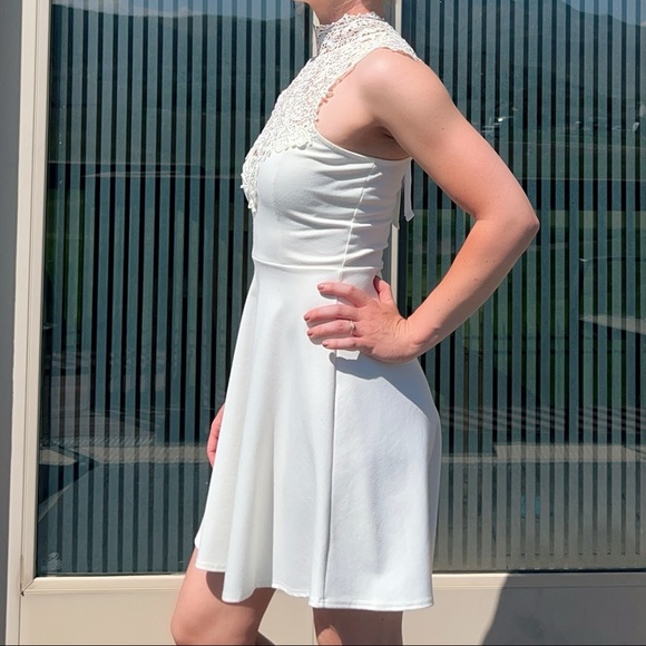 LACE-NECK BRIDAL SHOWER SKATER DRESS - Picture 5 of 10